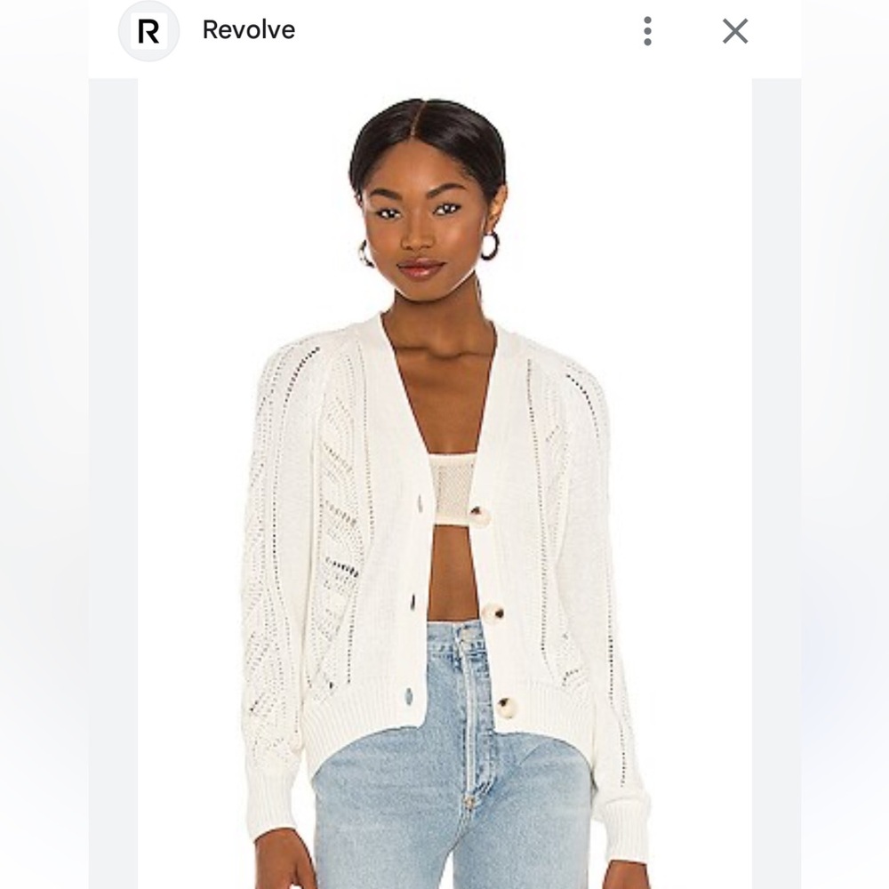 Revolve Women's White Cardigan Sweater